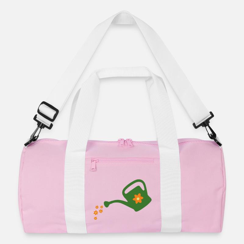 Blumen gießen Gießkanne (dunkel) - Recycelte Duffel Bag - Rosa/Weiß