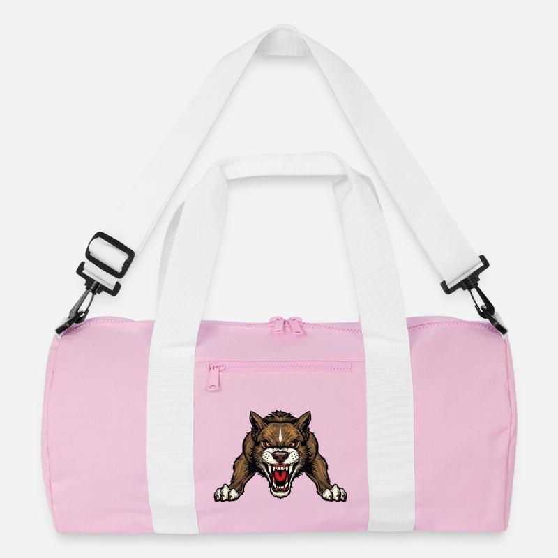 Hund - Recycelte Duffel Bag - Rosa/Weiß