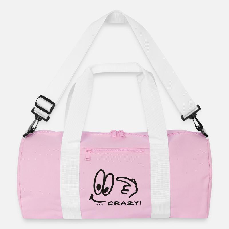 Crazy Comic - Recycelte Duffel Bag - Rosa/Weiß