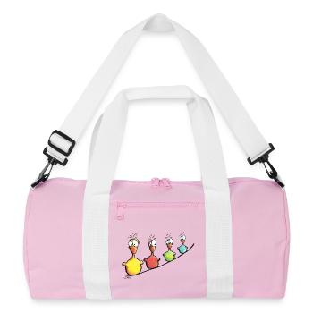Starke Vogelleine - Recycelte Duffel Bag - Rosa/Weiß - Vorne