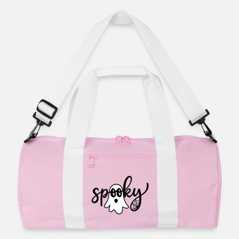 Spooky Ghost – Lustiger Halloween Geist  - Recycelte Duffel Bag - Rosa/Weiß