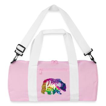Bear Papa Batik Tie Dye - Recycled Duffel Bag - pink/white - Front