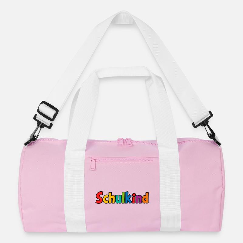 Schulkind bunt - Recycelte Duffel Bag - Rosa/Weiß