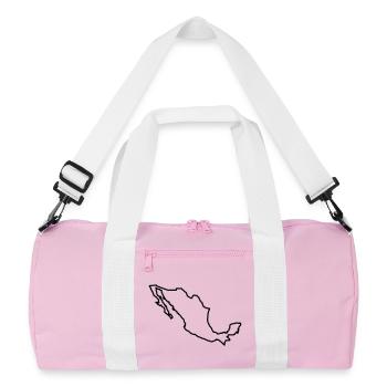 Mexico Outline - Recycled Duffel Bag - pink/white - Front