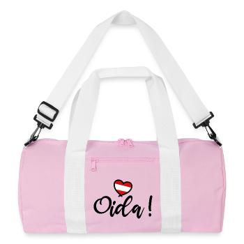 Oida! Österreich Herz I love Austria Dialekt  - Recycelte Duffel Bag - Rosa/Weiß - Vorne