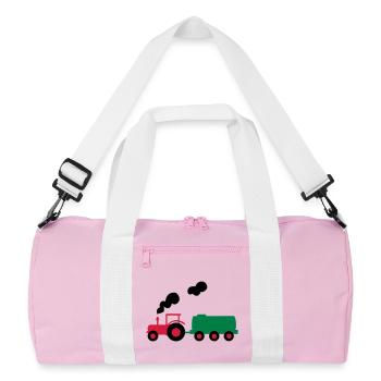 traktor trecker landwirtschaft - Recycelte Duffel Bag - Rosa/Weiß - Vorne