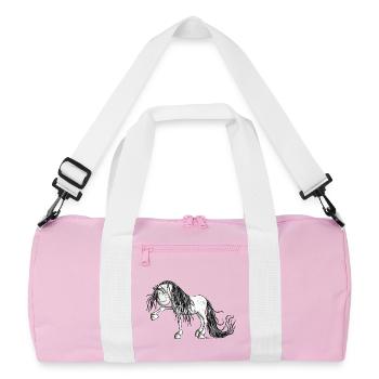 Lustiger Andalusier - Recycelte Duffel Bag - Rosa/Weiß - Vorne