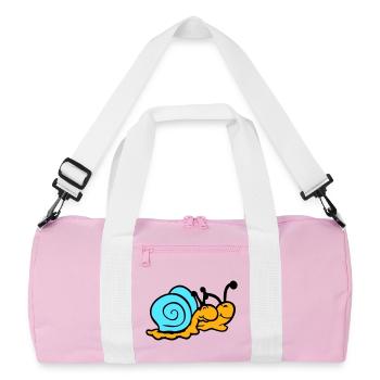 2 Snail Shell Snails Team In Love Friends - Recycled Duffel Bag - pink/white - Front
