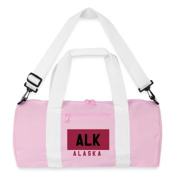 Typographie de l’Alaska en couleur rubis - Sac de sport recyclé - rose/blanc - Devant