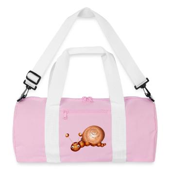 Niedliche Kastanien-Schnecke–Kindheit & Bastelspaß - Recycelte Duffel Bag - Rosa/Weiß - Vorne