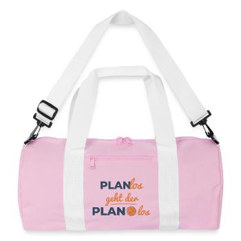 Planlos geht der Plan los – Humor Design - Recycelte Duffel Bag - Rosa/Weiß - Vorne
