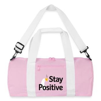 Stay Positive Coffee Mug - Recycled Duffel Bag - pink/white - Front