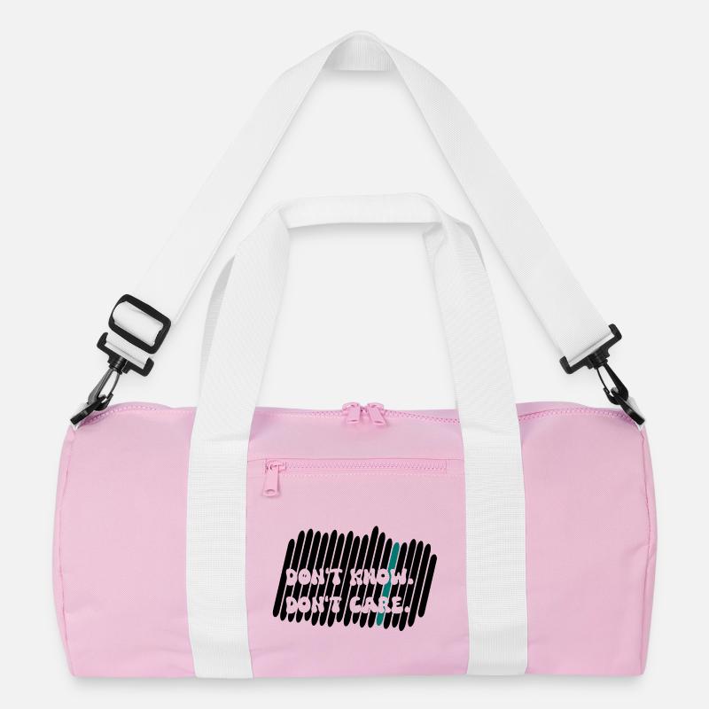 don't care - Recycelte Duffel Bag - Rosa/Weiß