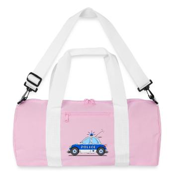 Polizeiauto Police Blau - Recycelte Duffel Bag - Rosa/Weiß - Vorne