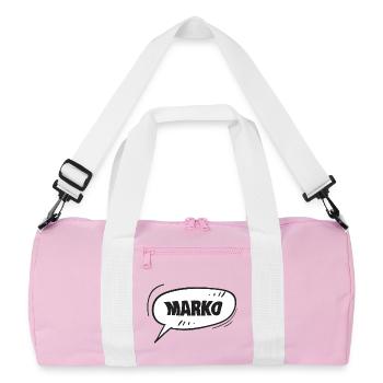 First name Marko - Recycled Duffel Bag - pink/white - Front