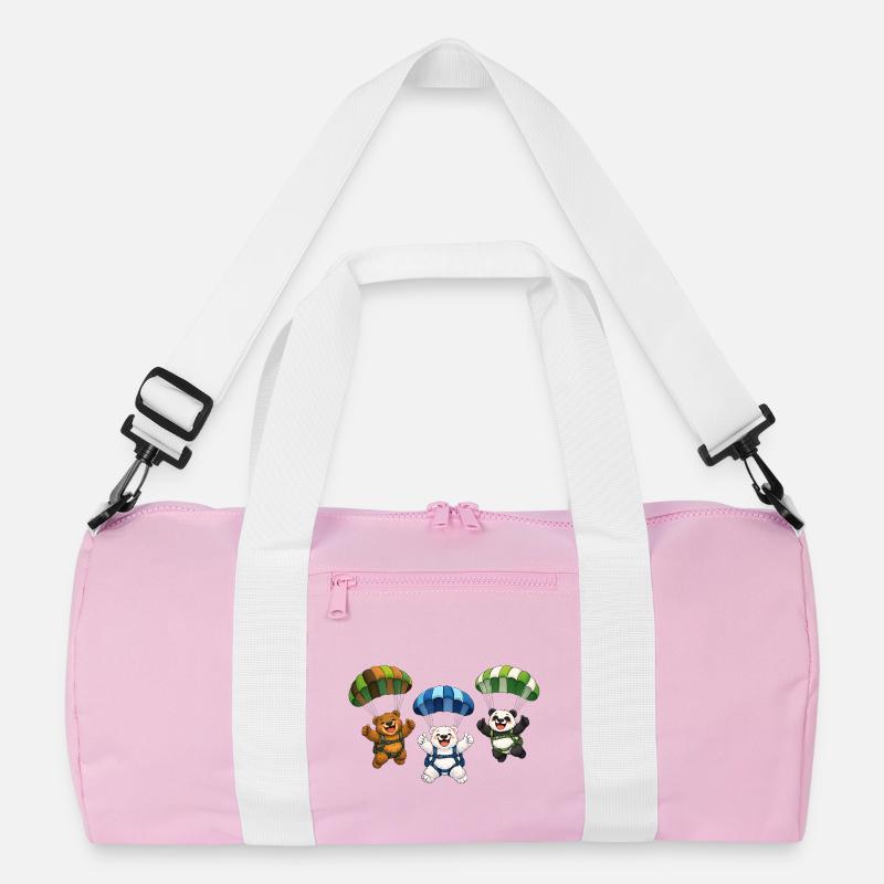 Drei Bären springen mit einem Fallschirm Recycelte Duffel Bag