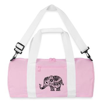 Decorated Indian elephant - Recycled Duffel Bag - pink/white - Front