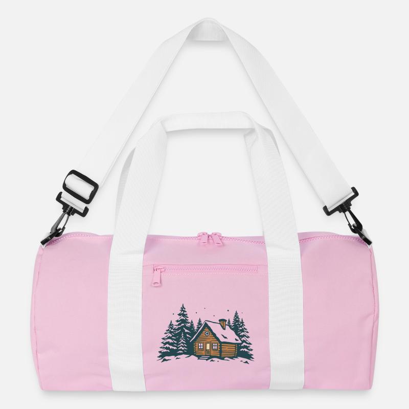 Winter Forest Hut Recycled Duffel Bag