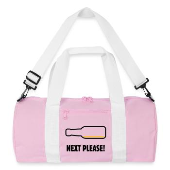 Suivant, s’il vous plaît ! (Bière / Bière / Pourrie 2C) - Sac de sport recyclé - rose/blanc - Devant
