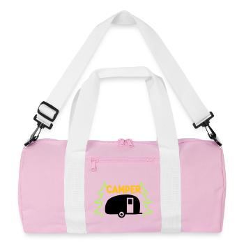 Camper - ready for vacation - Recycled Duffel Bag - pink/white - Front