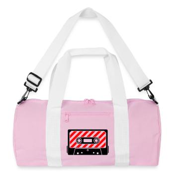 Cassette Retro Mixtape – Music Cult Motif - Recycled Duffel Bag - pink/white - Front
