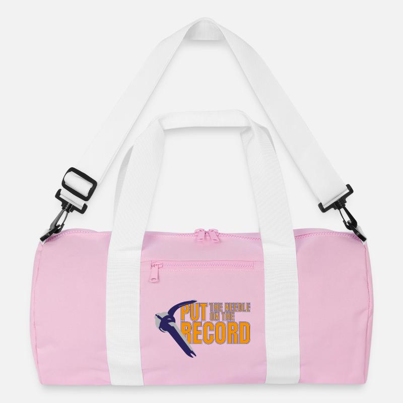 Nadel auf der Platte - Recycelte Duffel Bag - Rosa/Weiß