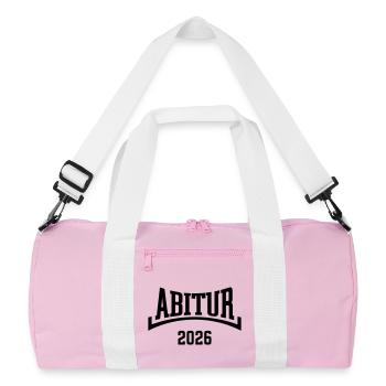 Abitur 2026 (Abiturient / Abi 26 / Konkav / B) - Sac de sport recyclé - rose/blanc - Devant