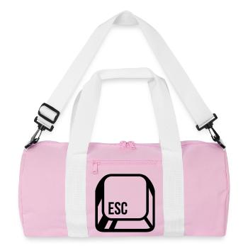 Computer button - Recycled Duffel Bag - pink/white - Front