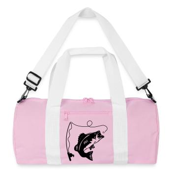 Canne à pêche et poisson - Sac de sport recyclé - rose/blanc - Devant