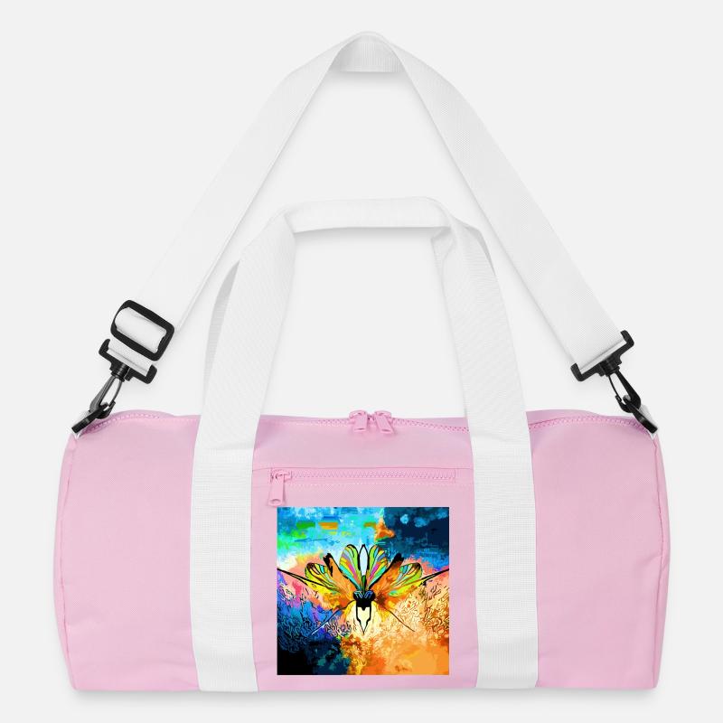 Bunter Falter im Farbmeer Recycelte Duffel Bag