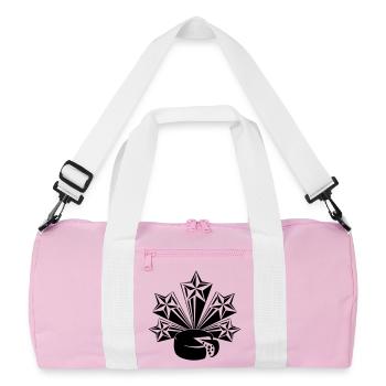 Käse fünf strahlende Sterne - Recycelte Duffel Bag - Rosa/Weiß - Vorne