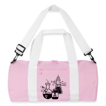 Mischen von Giften - Recycelte Duffel Bag - Rosa/Weiß - Vorne