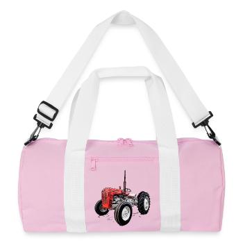 Roter M F 35 Traktor - Recycelte Duffel Bag - Rosa/Weiß - Vorne