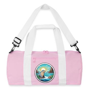 Petit phoque sur la côte - Sac de sport recyclé - rose/blanc - Devant