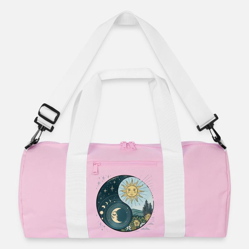 Yin Yang Sun and Moon Celestial Harmony Recycled Duffel Bag