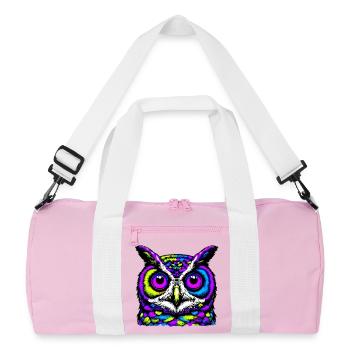 Eule - Recycelte Duffel Bag - Rosa/Weiß - Vorne