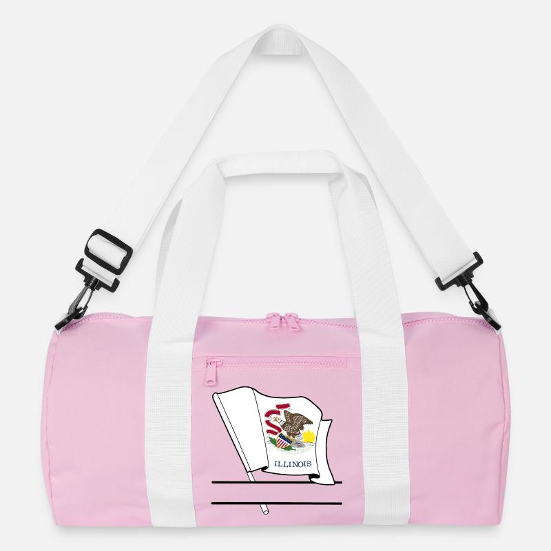 Flag Illinois text banner Recycled Duffel Bag