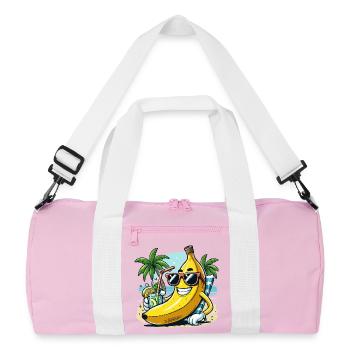 Relaxed banana - Recycled Duffel Bag - pink/white - Front