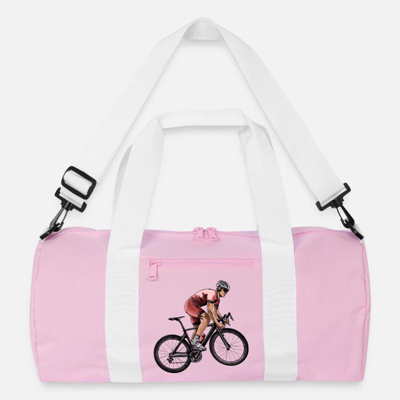 Dynamischer Radrennfahrer im Wettkampf Recycelte Duffel Bag