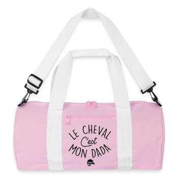 Horse Riding Equestrian Sport Phrase Humor - Recycled Duffel Bag - pink/white - Front