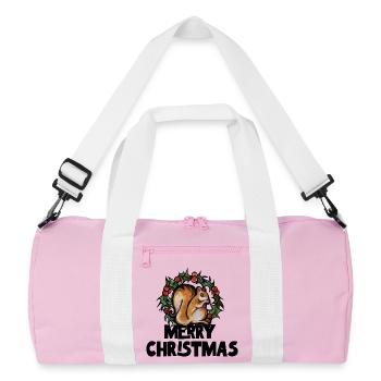 écureuil parmi la couronne de houx - Sac de sport recyclé - rose/blanc - Devant