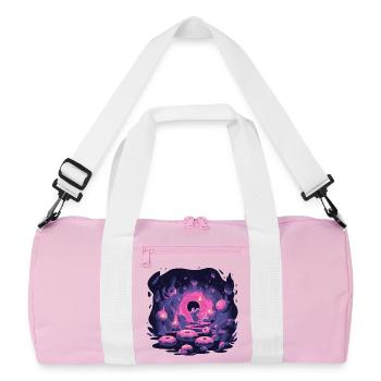 Neon Mouse Cave with Donuts - Recycled Duffel Bag - pink/white - Front
