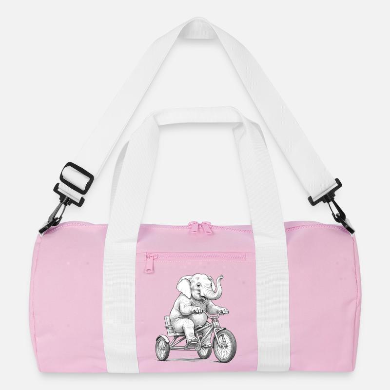 Elephant on a Tricycle Recycled Duffel Bag
