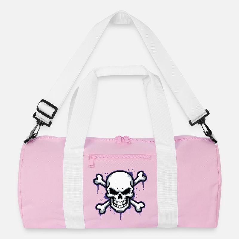 Düsterer Skull mit Knochen Recycelte Duffel Bag