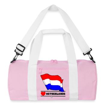 Drapeau des Pays-Bas avec cœur - Sac de sport recyclé - rose/blanc - Devant