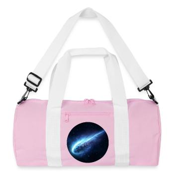 Astronomy Space Comet Streaking Tail - Recycled Duffel Bag - pink/white - Front