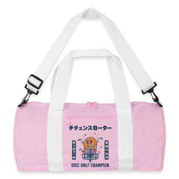 Disc-Golf-Champion lustiges Disc-Golfer-Design - Recycelte Duffel Bag - Rosa/Weiß - Vorne