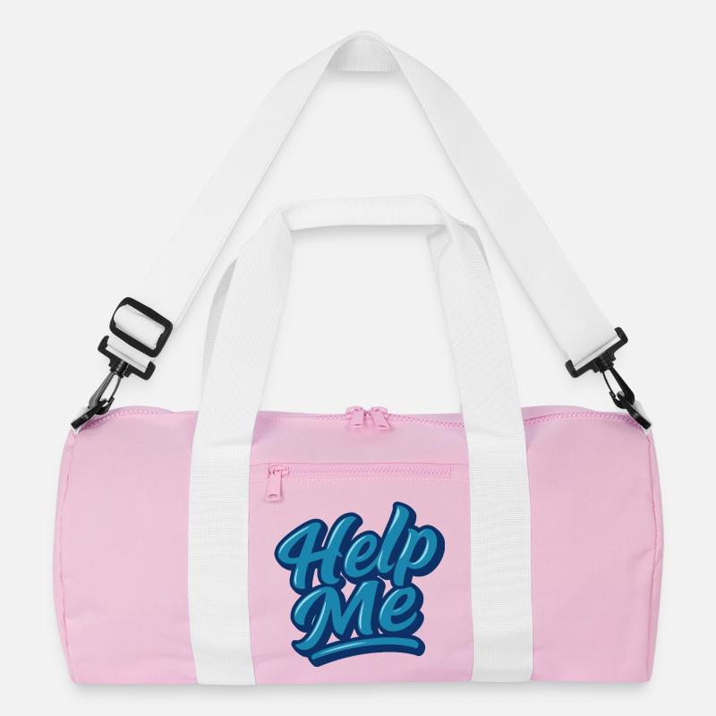 Hilfe Me Blau Script Logo Recycelte Duffel Bag