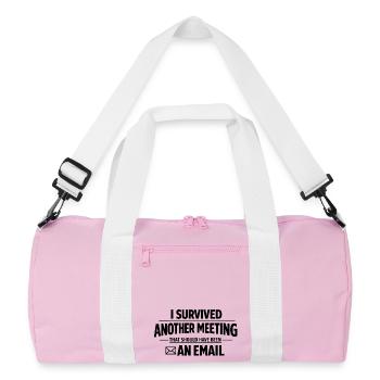 I Survived Another Meeting - Recycled Duffel Bag - pink/white - Front