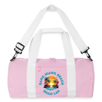 Cercle du coucher de soleil de la plage de Bang Niang - Sac de sport recyclé - rose/blanc - Devant